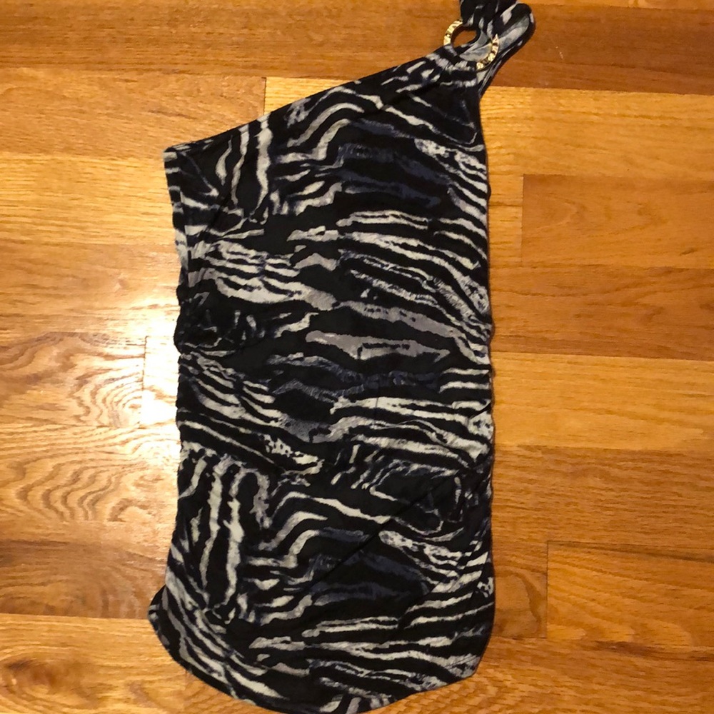 Express Womens Small Zebra Asymmetrical Top